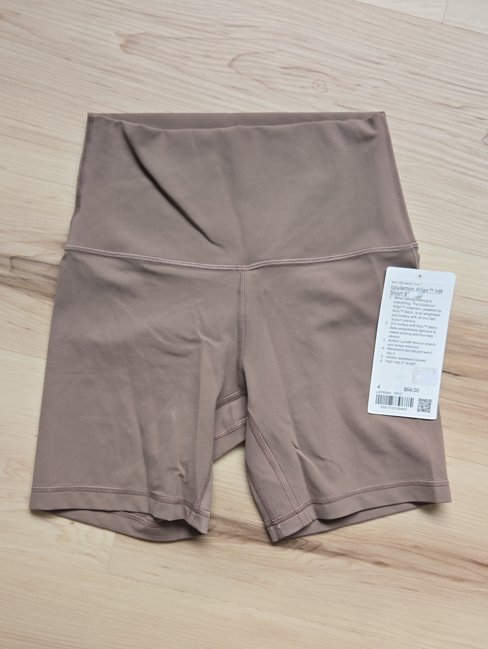 NWT Lululemon Align HR Short 6", Taupe, Size 4